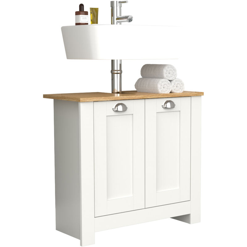 VCM - Mobilier de badge : sous-armoire de lavage Balusa h. 60 x l. 65 x p. 30 cm Blanc
