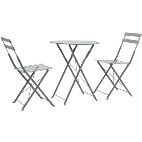 Mobilier de bistro 3 pcs Acier Gris 44355 Mobilier de bistro 3 pcs Acier Gris 44355