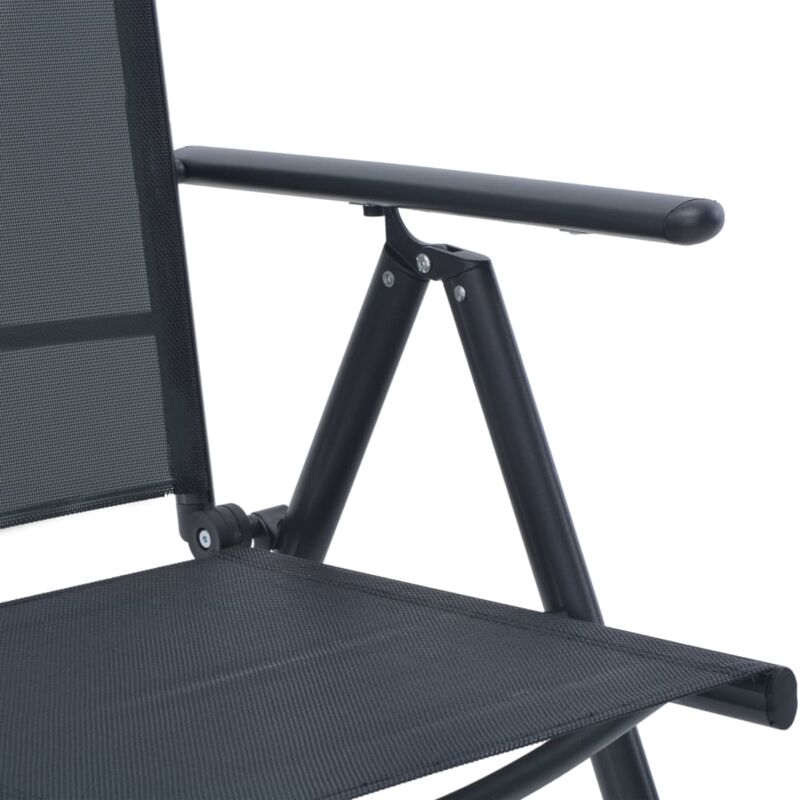 Mobilier de bistro 3 pcs Aluminium et textilène Noir Mobilier de bistro 3 pcs Aluminium et textilène Noir