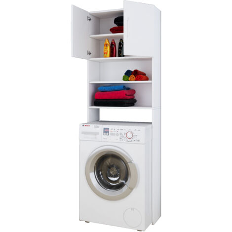 Mobilier de bobine de lavage Jutas L. 64 x H. 190 x P. 25 cm Blanc