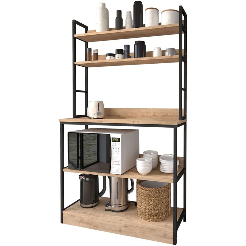 Mobilier de cuisine auxiliaire Rus Miroytengo Roble Safir et noir 101x161 cm