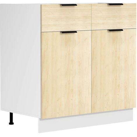Mobilier de cuisine submergé Fasola H. 82 x L. 80 x P. 46 cm Blanc/Hong Eiche