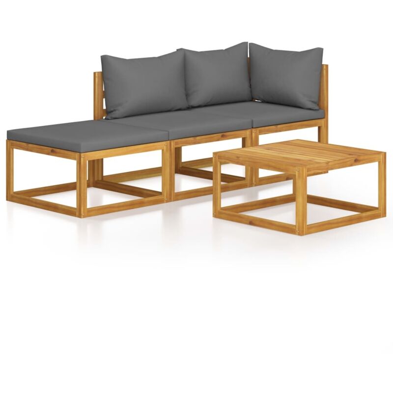 Vidaxl - Salon de jardin 4 pcs avec coussin Bois d'acacia solide