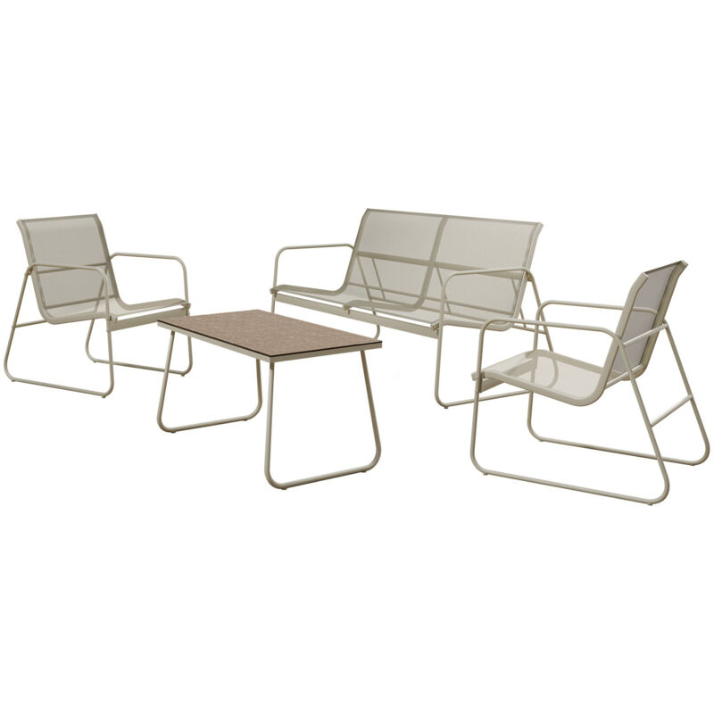 Arredamento1 - Mobilier de jardin Richardson 133, Beige, 0x0x0cm, Textile, Métal