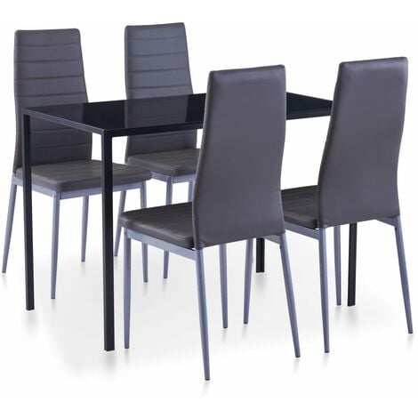 Ensemble de table pour salle à manger cinq pièces noir vidaXL