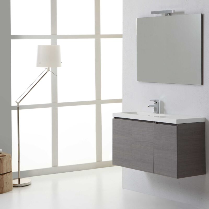Kiamami Valentina - Mobilier De Salle De Bains Manhattan De 90 Cm Gauche Avec 3 Portes