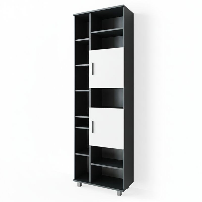 Vicco - Meuble de rangement de salle de bain Ilias, Anthracite/blanc, 60 x 190 cm