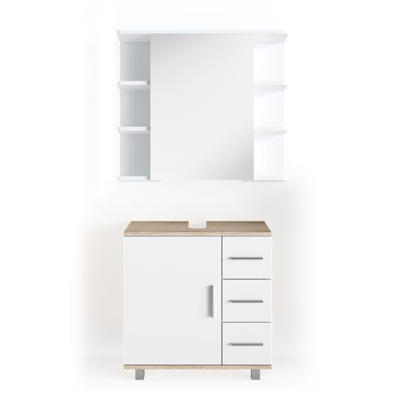 Vicco - Ensemble de meubles de salle de bain Ilias, Sonoma, 2 parties