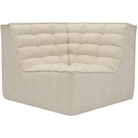 Mobilier Deco – Fauteuil modulable angle réversible en tissu beige – Dossier ergonomique – Assise rembourrée – Pour espaces contemporains