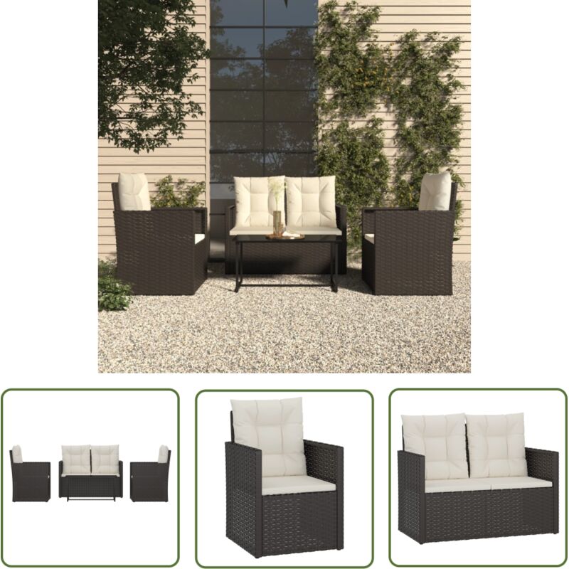 Furniture Limited - Mobilier d'extérieur 4 pcs avec coussins