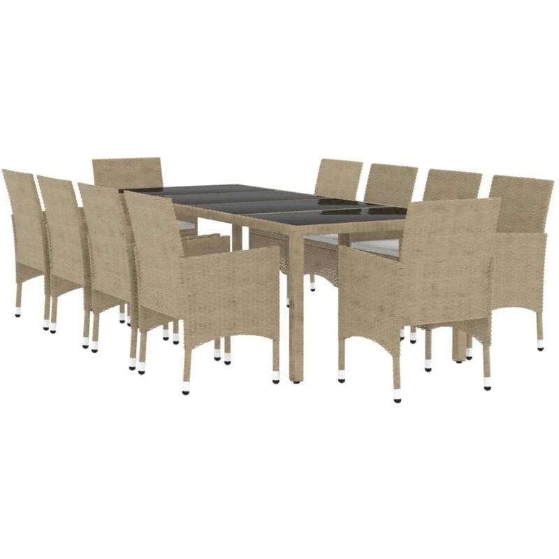 Vidaxl - Ensemble à manger de jardin 11pcs Résine tressée Beige