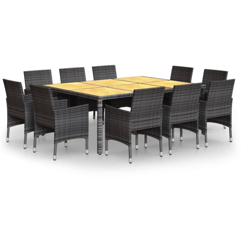 Vidaxl - Ensemble à manger de jardin 11 pcs résine tressée gris