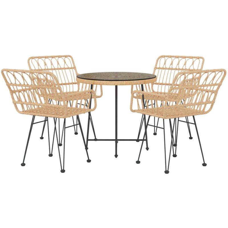 Vidaxl - Ensemble à manger de jardin 5pcs Résine tressée
