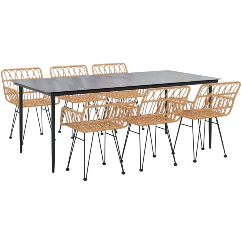 Vidaxl - Ensemble à manger de jardin 7 pcs Résine tressée