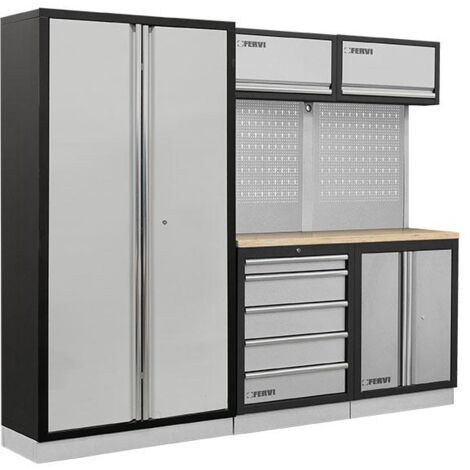 Mobilier modulable mobilier d'atelier bancs armoires tiroirs Fervi a007t