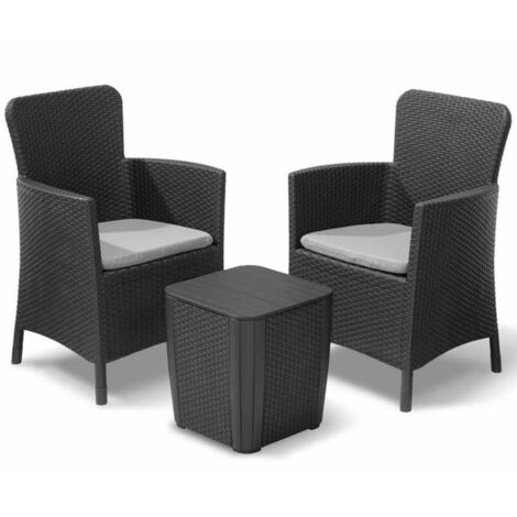 Ensemble De Jardin Allibert Miami Balcon Résine 5 Pièces