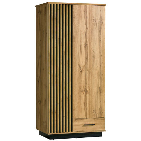 Mobilier1 – Armoire Tenodeu 100 – Dimensions 194x90x52cm – 2 portes avec charnières – 1 étagère – Revêtement MDF pour résistance élevée