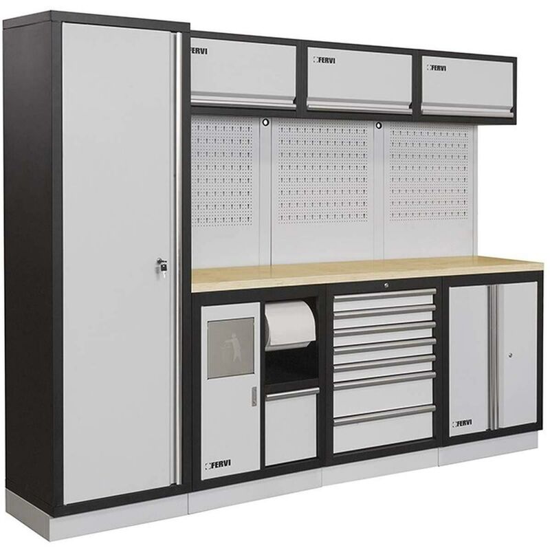 Fervi - mobiliers d'atelier ensemble etabli râtelier armoire garage A007G