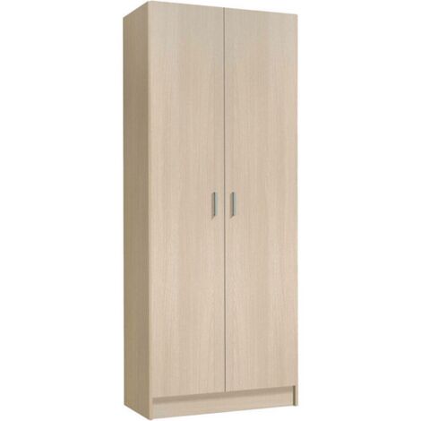 Mobimarket – Armoire murale de salle de bain 73 x 37 x 180 cm – 2 portes battantes – Étagères réglables – Panneau mélaminé résistant aux chocs