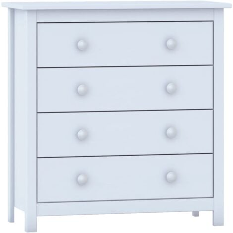 Moblit CÃƒÂ³moda, Pino macizo Color  Blanco Translucido, medida  78.5x75x35 cm(Alto/Ancho/Fondo)