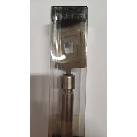 MOBOIS - BASTONE PER TENDE ESTENSIBILE CON POMOLO QUADRATO EFFETTO ARGENT 120-210CM
