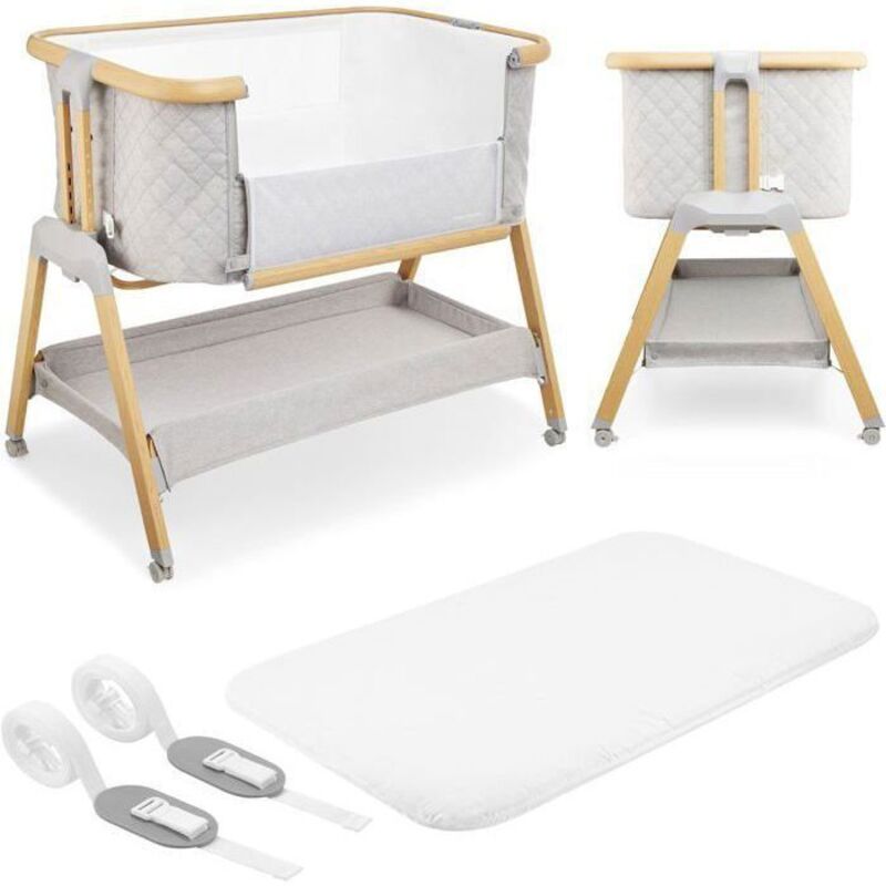 Moby-System Lit Bébé Cododo Dreemy 3 in 1, 9 kg max, Lit Parapluie 7 Niveaux Réglable En Hauteur, 4 Roulettes, Côté Latéral Amovible