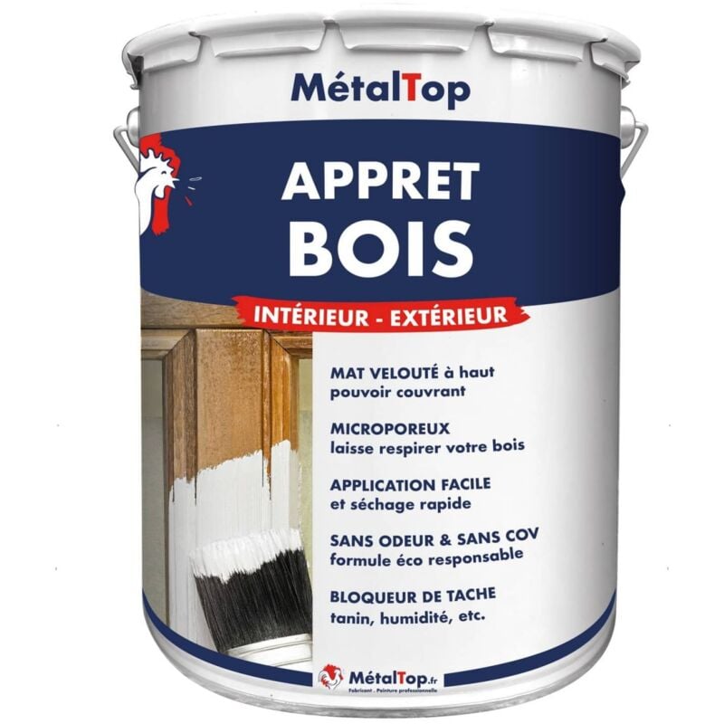 Appret Bois - Pot 5 l - 9010 - Blanc pur Metaltop