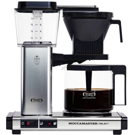 Moccamaster  KBG Select Macchina per il caffè Argento lucido Capacità tazze10 Caraffa in vetro, Funzione mantenimento