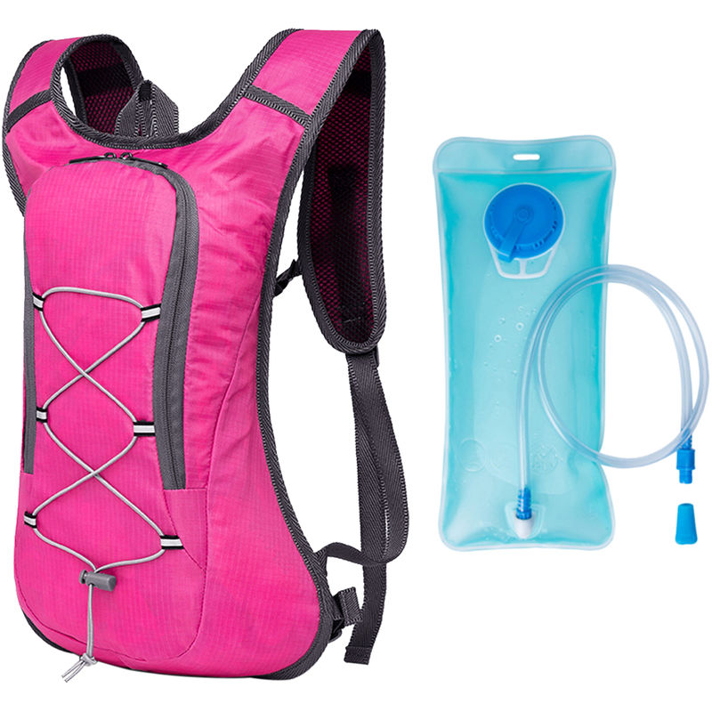 

Mochila de hidratacion para exteriores, con vejiga de agua de 2 litros, Rosado