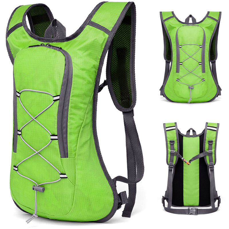 

Mochila de bicicleta ultraligera transpirable Deporte al aire libre Ciclismo Camping Senderismo Correr Mochila de hidratacion Bolsa,Verde, solo