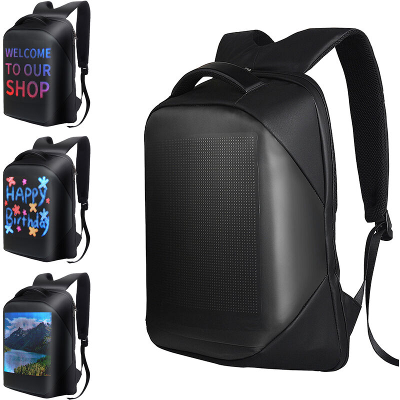 

Mochila de hombro LED Pantalla a todo color Mochila para computadora portatil de viaje Mochila impermeable para mochila al aire libre