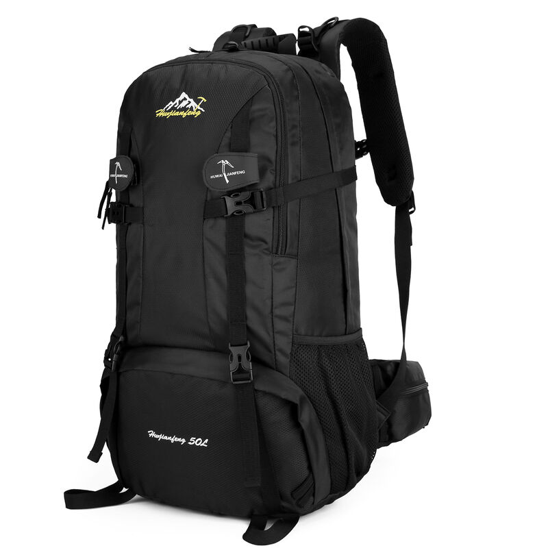 

Hwjianfeng - Mochila de senderismo 50L Mochila de senderismo para montanismo Viajar Camping,Negro