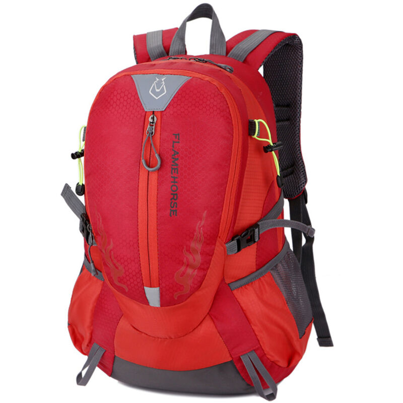 

Flamehorse - Mochila de senderismo ligera resistente al agua para hombres y mujeres Mochila de viaje para acampar al aire libre Mochila,rojo