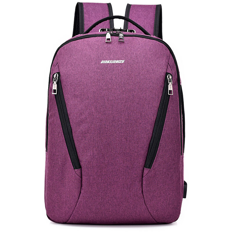 

Mochila de viaje multifuncional universal para exteriores, mochila para estudiantes de gran capacidad, antirrobo, portatil,Purpura