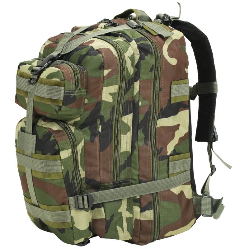 

vidaXL Mochila militar 50 L Camuflaje - Verde