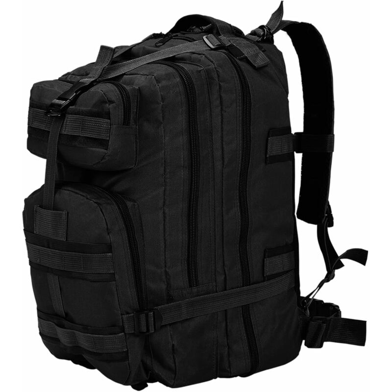 

vidaXL Mochila estilo militar 50 L negra - Negro