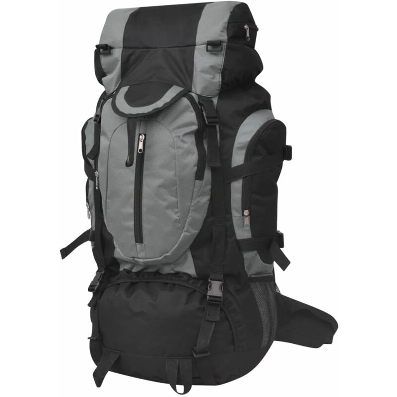 

Mochila excursionismo XXL 75 L Negro y gris