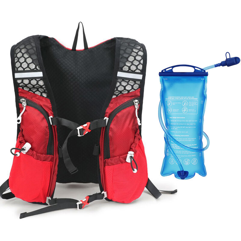 

Mochila de hidratacion con vejiga de agua de 2L Chaleco de hidratacion transpirable super ligero para correr al aire libre, ciclismo, escalada,Rojo,