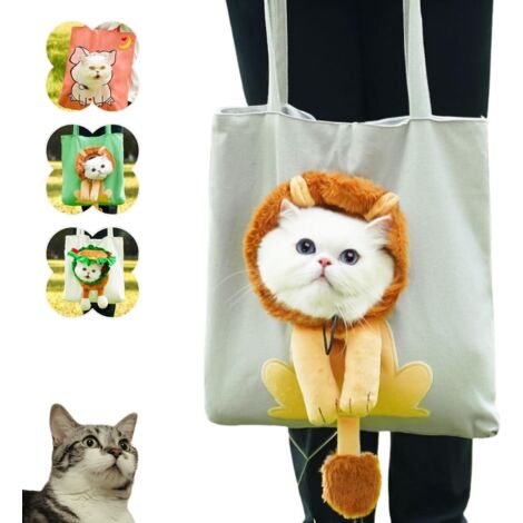 Mochila para gatos de exterior - Bandolera con ventana lateral  Diseño antiescape, viaje seguro  Mochila lavable para mascotas, ideal para gatos pequeños y medianos (gris, talla M)