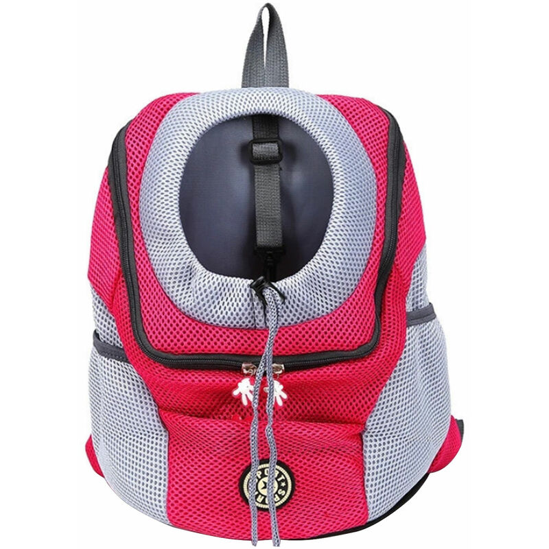 

Mochila para mascotas Bolsa de viaje portatil Bolsa de pecho frontal Bolsa de transporte de malla Berathable Diseno con cordon para mascotas al aire