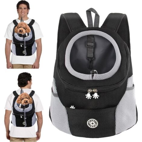 JALLERIA Mochila para perros, transpirable y ajustable, con base impermeable, correa de hombro acolchada, bolsas de viaje para mascotas y gancho de seguridad.