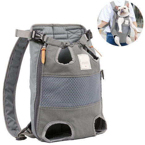 Mochila para transportar perros - Mochila para transportar mascotas con patas delanteras para perros pequeños y grandes, almohadilla de seguridad, soporte para la espalda para viajar, caminar, caminar