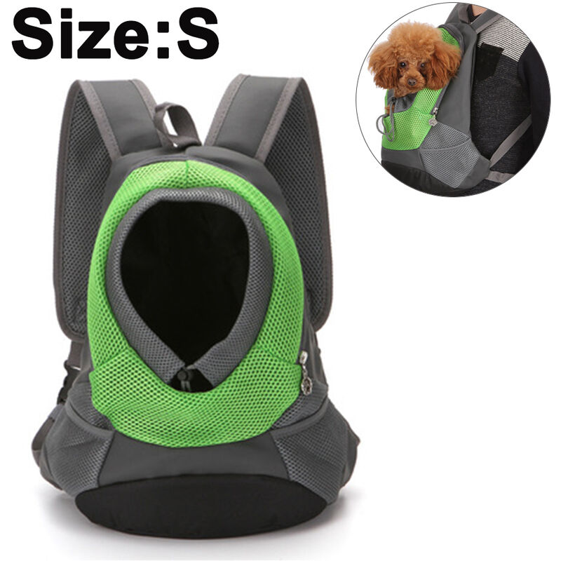 

Mochila para transporte de mascotas, paquete frontal para perros y gatos con diseño de cabeza exterior transpirable para perros pequeños y medianos