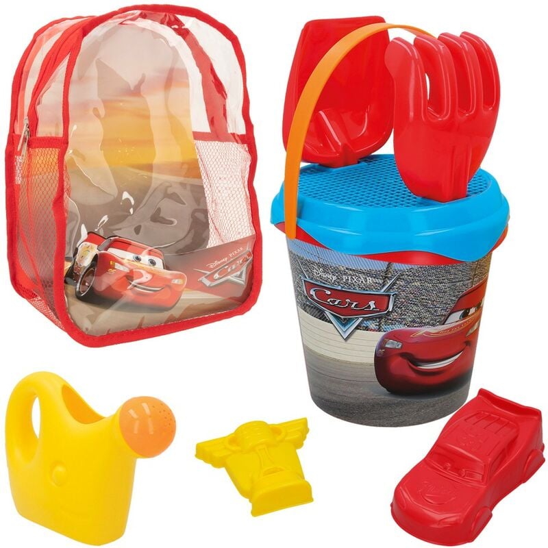 

Mochila playa cars cubo con accesorios y moldes 18 cm