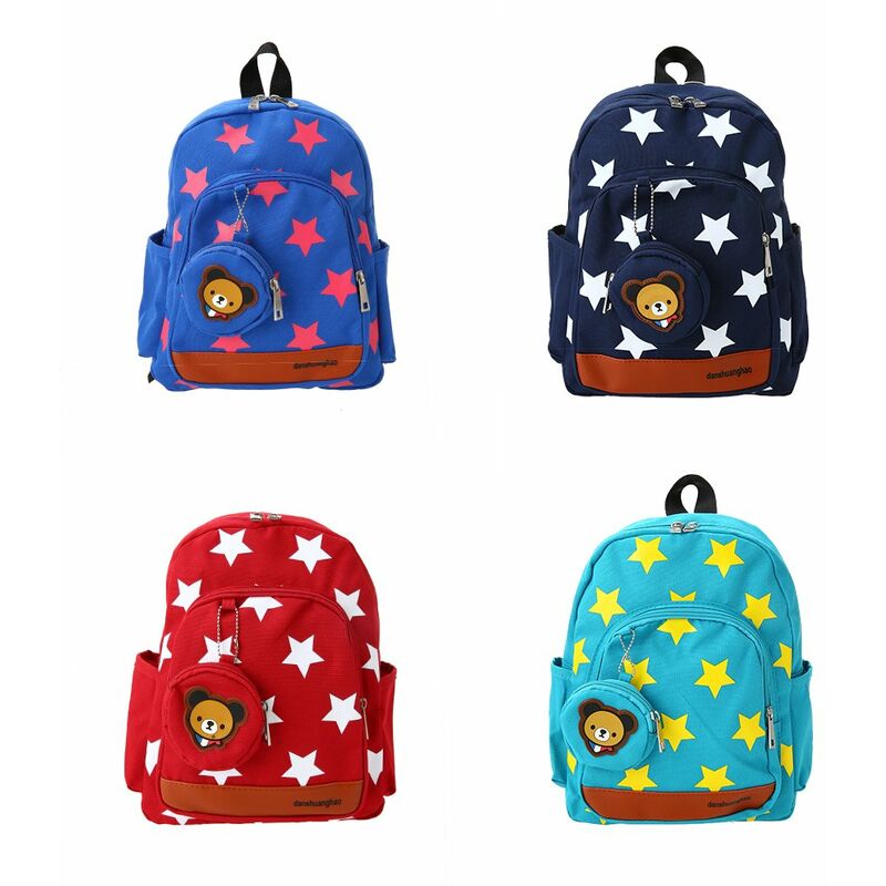 

Mochilas escolares para ninos, mochila de viaje con estampado de estrellas bonitas, mochilas escolares para jardin de infantes con monedero,Azul