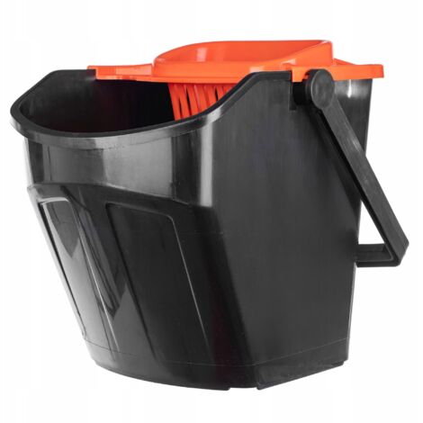 Mocio piatto da 25 litri con strizzatore – nero e arancione