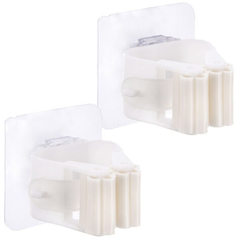 MOCIO, SCOPA, PORTA ATTREZZI, SUPPORTO AUTOADESIVO, BIANCO, 2 PEZZI