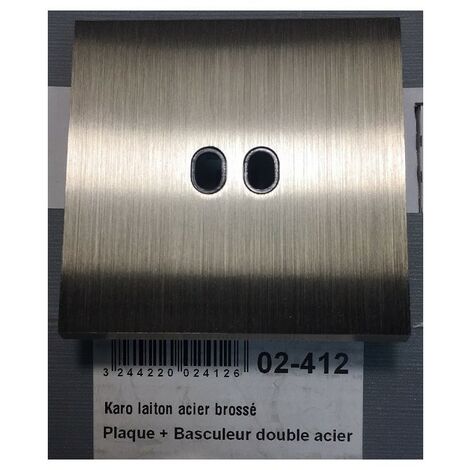 Mod Elec 02-412 - Frontale Karo Ottone Acciaio Spazzolato - 2 Leve Bilanciere + Stampo Nero