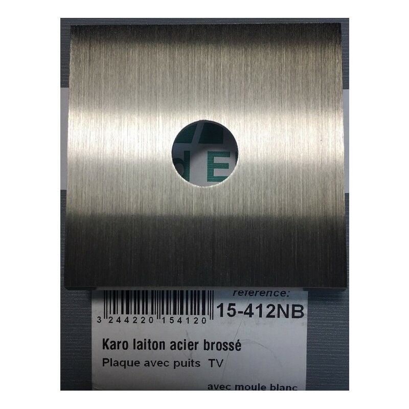 Mod Elec 15-412NB - Façade Karo Laiton Acier Brossé - Puit TV