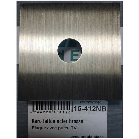 Mod Elec 15-412NB - Façade Karo Laiton Acier Brossé - Puit TV